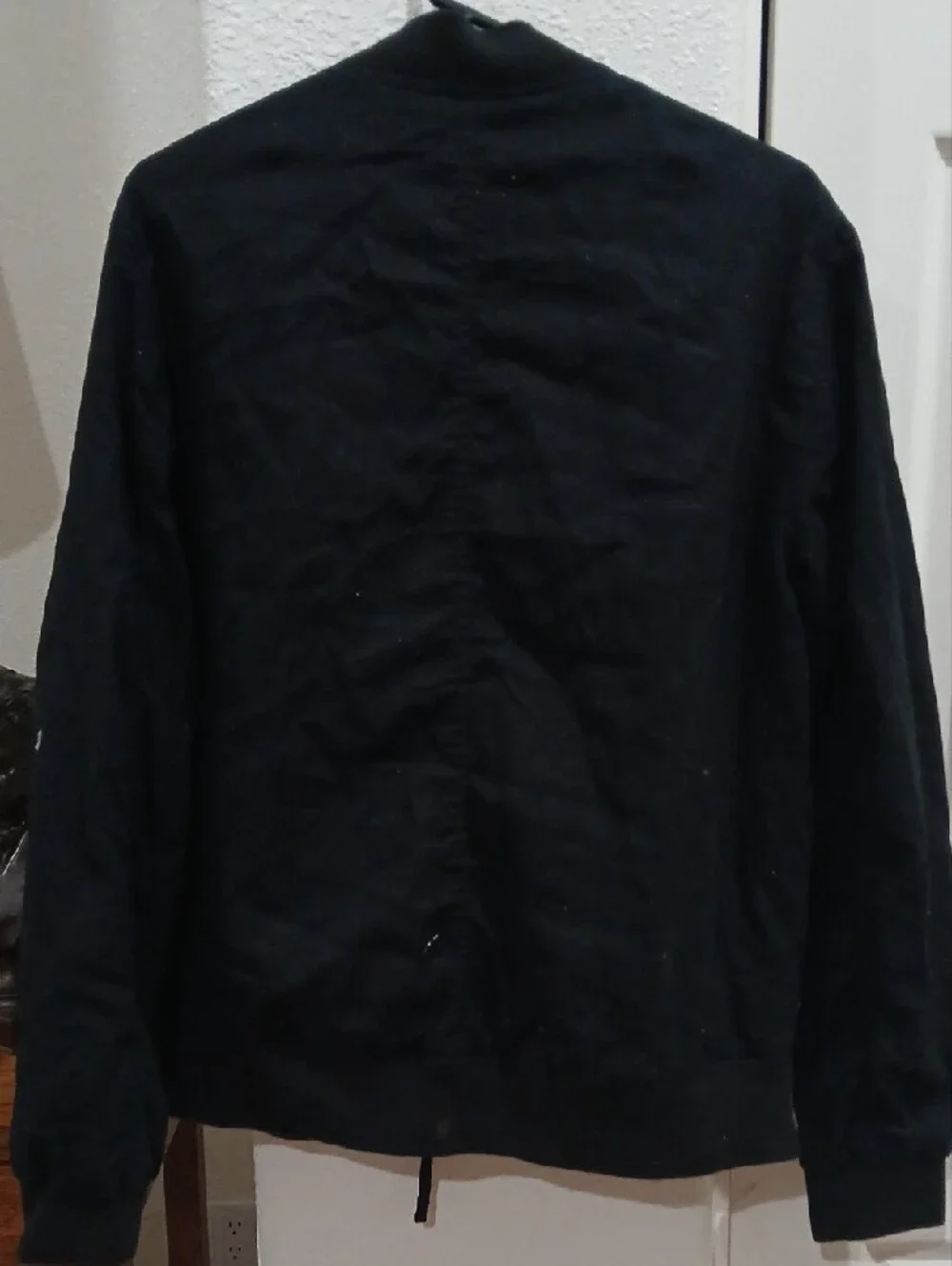 H&M Men's Black Bomber Jacket with Silver Zippers